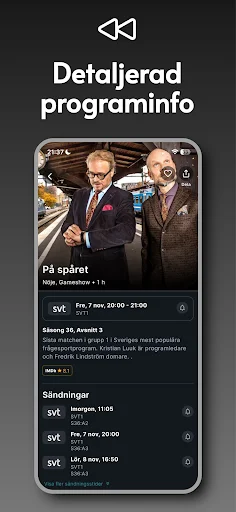 tv24.se: Svensk TV-guide डाउनलोड करें – पसंदीदा शो और रिमाइंडर - Screenshot 4
