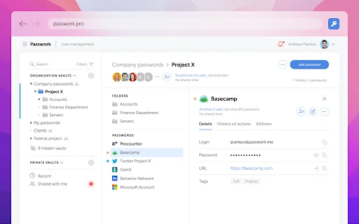 Passwork Self-Hosted डाउनलोड करें – सुरक्षित कॉर्पोरेट पासवर्ड प्रबंधन - Screenshot 3
