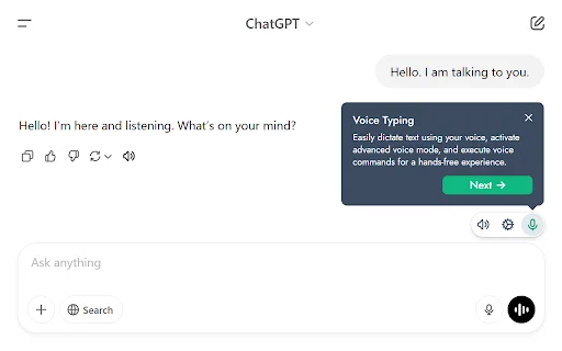 VoiceWave डाउनलोड करें: ChatGPT और AI के लिए सर्वश्रेष्ठ वॉयस कंट्रोल - Screenshot 4