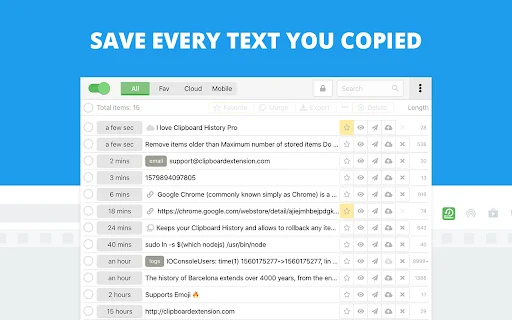 Clipboard Manager Pro डाउनलोड करें – Chrome के लिए बेहतरीन क्लिपबोर्ड हिस्ट्री - Screenshot 1