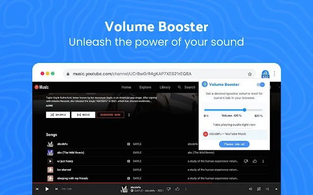 Volume Booster डाउनलोड करें – Chrome के लिए बेस्ट साउंड एम्पलीफायर - Screenshot 1