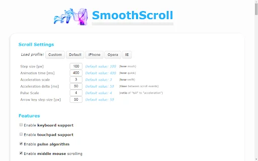 SmoothScroll डाउनलोड करें – वेब ब्राउजिंग को बनाएं मक्खन जैसा स्मूथ - Screenshot 2
