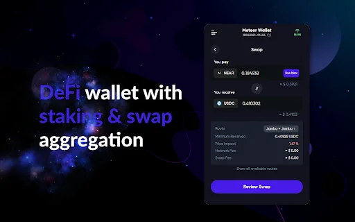 Meteor Wallet डाउनलोड करें – NEAR टोकन और NFT के लिए सुरक्षित क्रिप्टो वॉलेट - Screenshot 2