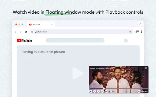Picture in Picture Chrome Extension डाउनलोड करें – Floating Video Player - Screenshot 1