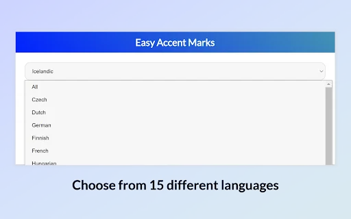 Easy Accent Marks डाउनलोड करें – सभी भाषाओं के लिए बेहतरीन एक्सटेंशन - Screenshot 2