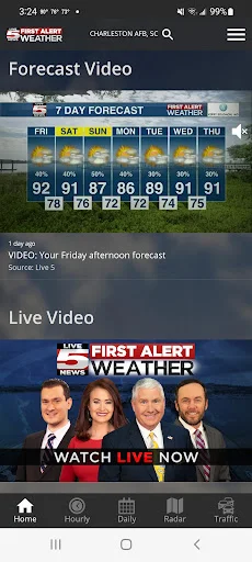 WCSC Live 5 Weather डाउनलोड करें – सटीक मौसम अपडेट - Screenshot 1