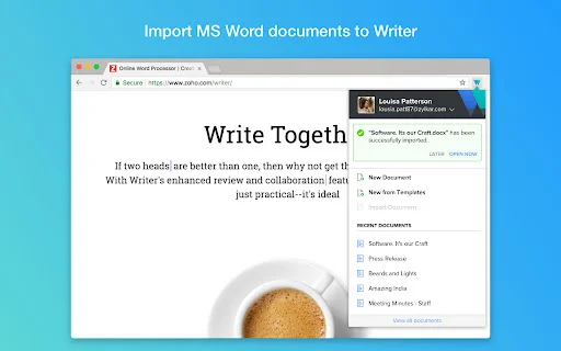 Writer – Extension & Clipper डाउनलोड करें – मुफ़्त डॉक्यूमेंट एडिटर - Screenshot 3