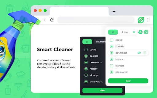 Cleaner – History & Cache Clean डाउनलोड करें – ब्राउज़र की गति बढ़ाएं - Screenshot 1