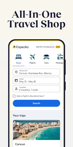 Expedia ऐप डाउनलोड करें – होटल, फ्लाइट और कार बुकिंग पर भारी छूट - Screenshot 1
