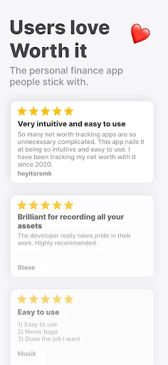 Net Worth Tracker – Worth it ऐप डाउनलोड करें | अपनी संपत्ति ट्रैक करें - Screenshot 6