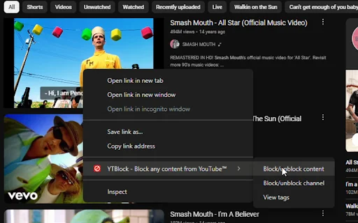 YTBlock डाउनलोड करें – YouTube पर अनचाहे वीडियो और चैनल ब्लॉक करें - Screenshot 7