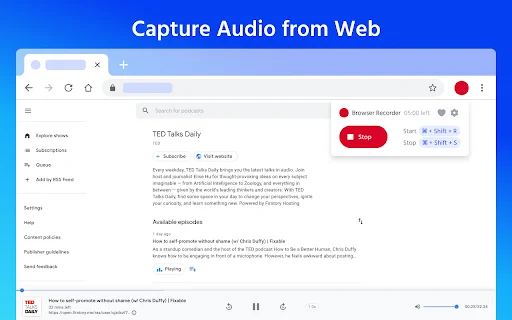 Volume Recorder डाउनलोड करें – सर्वश्रेष्ठ ब्राउज़र ऑडियो रिकॉर्डर - Screenshot 1