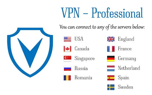 VPN Professional डाउनलोड करें – Chrome के लिए सुरक्षित और मुफ्त VPN - Screenshot 2