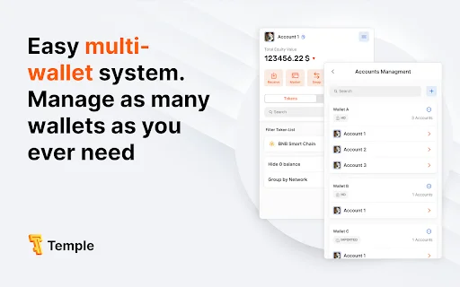 Temple Wallet डाउनलोड करें – सुरक्षित Tezos और EVM क्रिप्टो वॉलेट - Screenshot 3