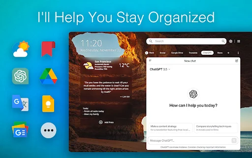 Homey: Productivity New Tab डाउनलोड करें – अपना ब्राउज़र कस्टमाइज़ करें - Screenshot 2