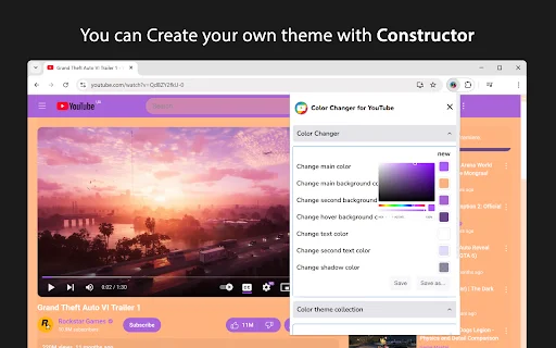 YouTube के लिए Theme & Color Changer डाउनलोड करें – अपना YouTube रंगीन बनाएं - Screenshot 3