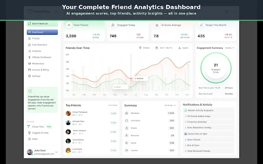 FriendFilter डाउनलोड करें – Facebook फ्रेंड लिस्ट मैनेज करें - Screenshot 1