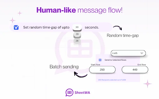 SheetWA डाउनलोड करें – Google Sheets से WhatsApp पर बल्क मैसेज भेजें - Screenshot 1