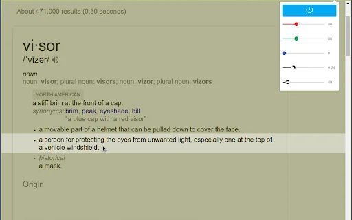 Visor डाउनलोड करें: स्क्रीन डिमर और पढ़ने में सहायक एक्सटेंशन - Screenshot 4
