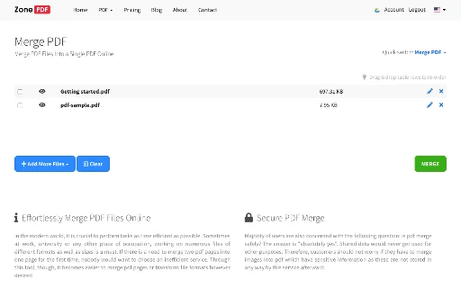 Merge PDF डाउनलोड करें – PDF फाइलें जोड़ें और ऑनलाइन मर्ज करें - Screenshot 1