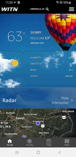 WITN Weather App डाउनलोड करें – सटीक मौसम पूर्वानुमान और अलर्ट - Screenshot 1
