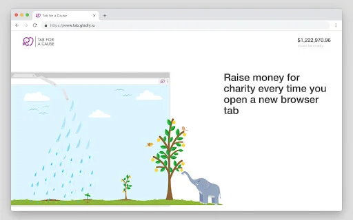 Tab for a Cause डाउनलोड करें – ब्राउज़िंग से दान करें और मदद करें - Screenshot 1