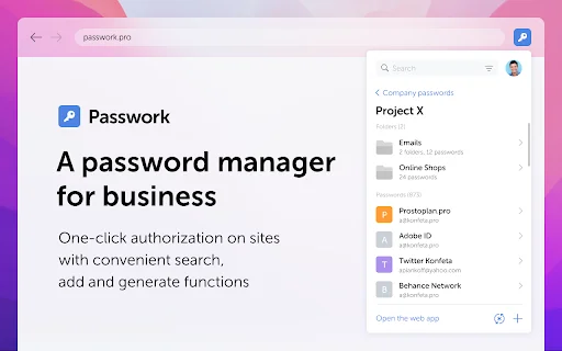 Passwork Self-Hosted डाउनलोड करें – सुरक्षित कॉर्पोरेट पासवर्ड प्रबंधन - Screenshot 1