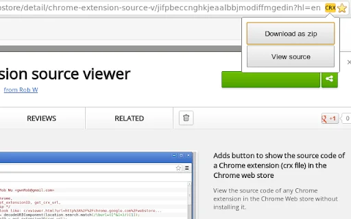 Chrome Extension Source Viewer डाउनलोड करें – ब्राउज़र एक्सटेंशन कोड देखें - Screenshot 1