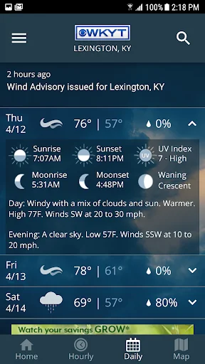 WKYT FirstAlert Weather डाउनलोड करें – सटीक मौसम अपडेट - Screenshot 4