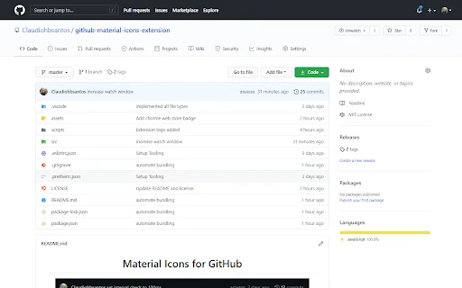 Material Icons for GitHub डाउनलोड करें – VS Code स्टाइल आइकन - Screenshot 2
