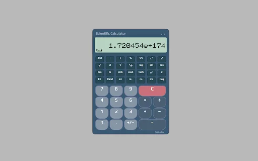 Scientific Calculator Chrome Extension डाउनलोड करें – सबसे तेज़ गणना - Screenshot 1