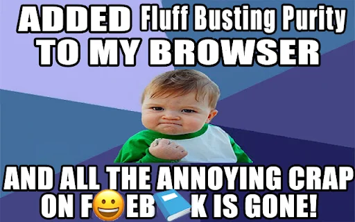 Fluff Busting Purity डाउनलोड करें – Facebook से विज्ञापन हटाएं - Screenshot 1