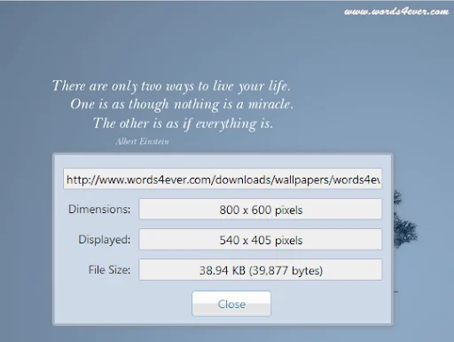 Image Size Info डाउनलोड करें – इमेज और वीडियो का साइज़ देखें - Screenshot 1
