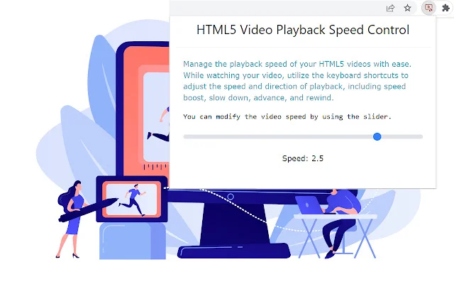 HTML5 Video Playback Speed Control डाउनलोड करें – वीडियो गति नियंत्रित करें - Screenshot 1