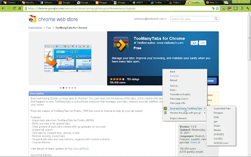 TooManyTabs Chrome एक्सटेंशन डाउनलोड करें – टैब को आसानी से मैनेज करें - Screenshot 7