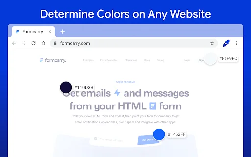Color Picker HEX डाउनलोड करें – Chrome के लिए सर्वश्रेष्ठ Eyedropper टूल - Screenshot 1