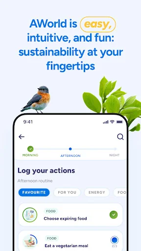 AWorld App डाउनलोड करें – सतत जीवनशैली और कार्बन फुटप्रिंट ट्रैकर - Screenshot 6