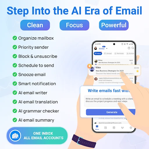 AI Email, Mail Cleaner – Maily डाउनलोड करें – स्मार्ट ईमेल टूल - Screenshot 1