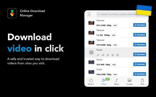 Online Download Manager: सबसे तेज़ वीडियो और फ़ाइल डाउनलोडर - Screenshot 1
