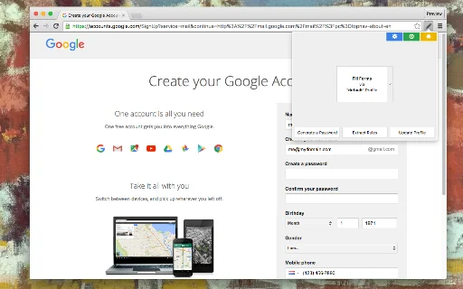AutoFill Forms डाउनलोड करें – वन-क्लिक फॉर्म फिलर और प्रोफाइल मैनेजर - Screenshot 1