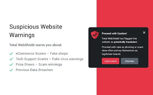 Total WebShield: Chrome के लिए सर्वश्रेष्ठ एंटीवायरस और सुरक्षा - Screenshot 2