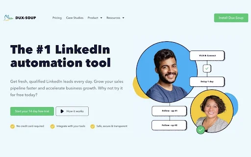 Dux-Soup LinkedIn Automation डाउनलोड करें – प्रभावी लीड जनरेशन - Screenshot 1