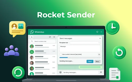 Rocket Sender डाउनलोड करें – WhatsApp Bulk मैसेजिंग टूल - Screenshot 1