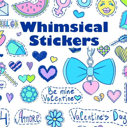 Whimsical Stickers Theme डाउनलोड करें – रंगीन और प्यारा एंड्रॉइड थीम